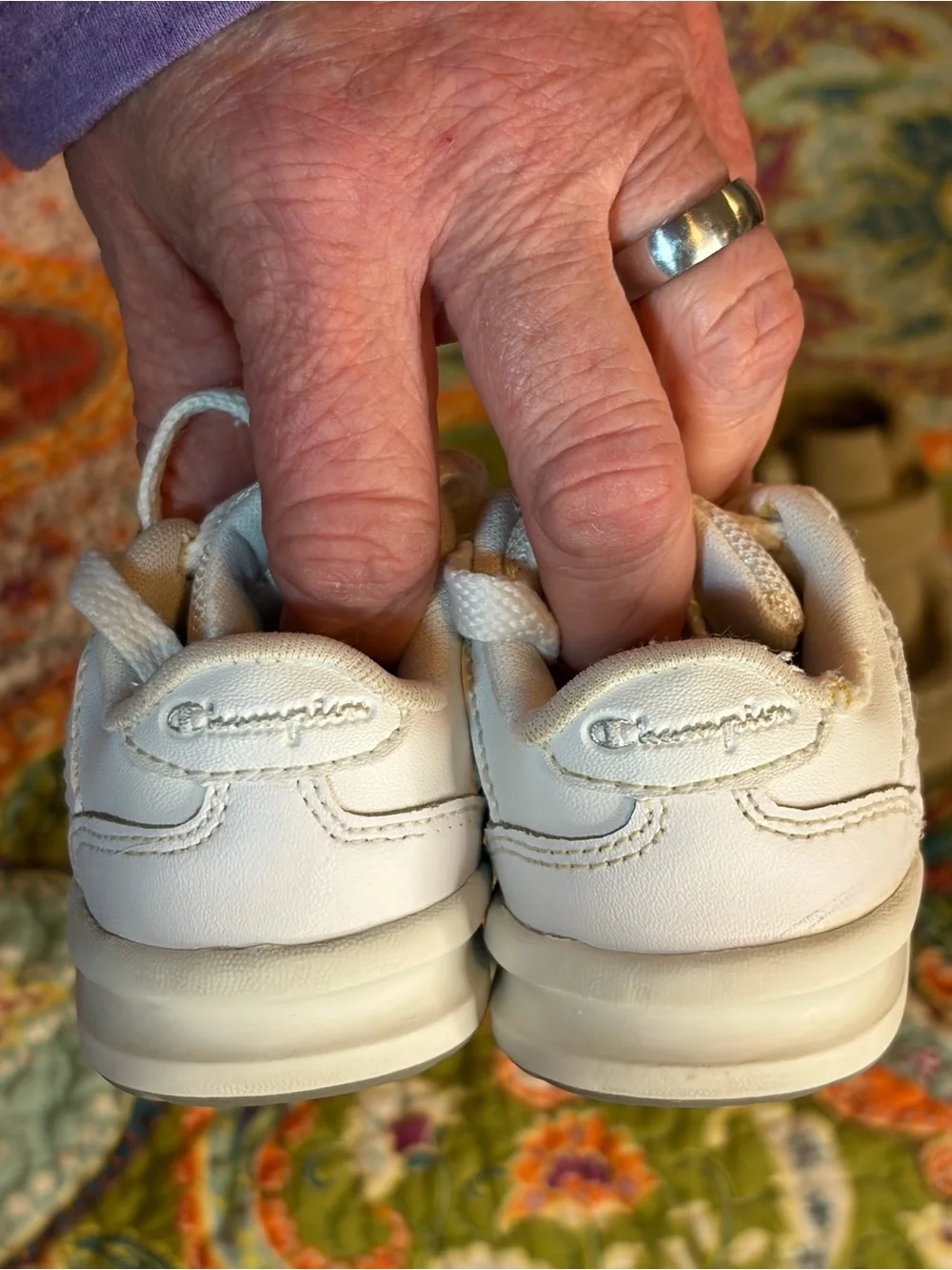 Champion Kids White Sneakers & Tan Suede Roper boots